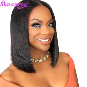 

Shuangya Hair 13X4 Bob Lace Front Wigs Short Human Hair Wigs For Black Women Malaysian Hair Straight Lace Front Wig Remy Hair