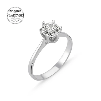 

Silver 925 Sterling Swarovski Zirconia Cubic Zirconia Engagement Ring