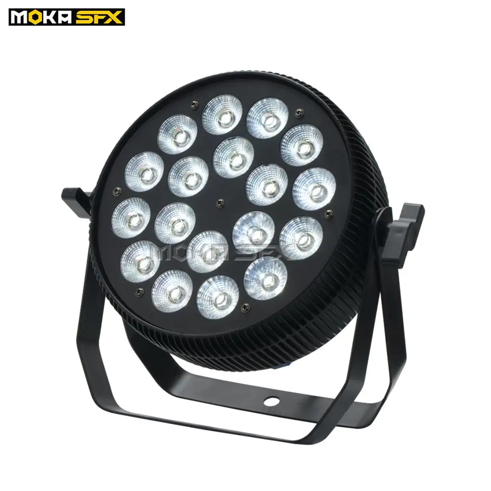 

2pcs/lot 18*10W LED Par Light RGBW 4in1 Uplight for sale Flat Dj Par Light Stage Lights for Weddings Nightclub Party