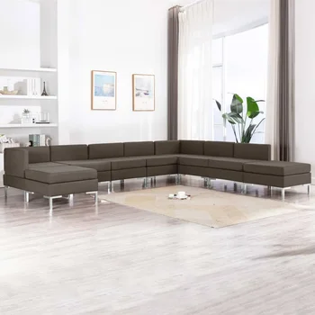 

Sofa Set 9 PCs fabric gray mole sofas