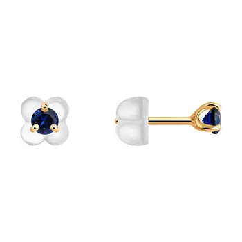 

Sokolov drop earrings with stones in gold with corundum, fashion jewelry, 585, women's male, long earrings