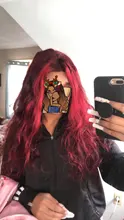 Pelucas de cabello humano con encaje frontal 13x4 para mujer, 180% ombré rojo borgoña, pelucas brasileñas de cabello ondulado rojo Remy prearrancado