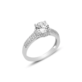 

Silver 925 Sterling Zircon Cubic Zirconia Engagement Ring