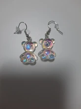 Pendientes de resina con forma de oso para mujer, joyería tridimensional, accesorio para la oreja