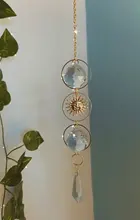 Atrapasueños solar geométrico, chapado en oro