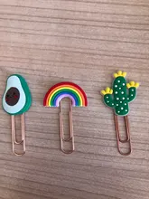 1 Uds creativos de Corea de dibujos animados marcador estudiante Clip marcador Clip de Metal Clip con forma de papel decorativo pequeño Pin