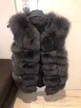 Vest Jacket Real-Fur-Coat Natural Winter Fashion Womens High-Quality Luxurious Fox-Fur