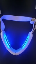 Chin V-línea de elevación máquina de la correa rojo azul terapia de fotones LED adelgazamiento Facial vibración masajeador Dispositivo de Lifting Facial V cuidado de la cara