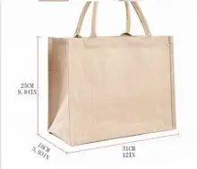 Portable Jute Reusable Tote Shopping Bag Grocery Organizer Storage Pouch