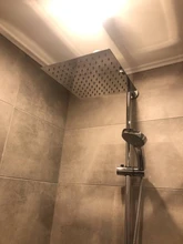 Showerheads Square Rainfall Stainless-Steel Chrome-Finish Ultra-Thin Round 6/4inch