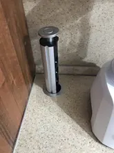 COSWALL para POP 3 hembra 2 puerto de carga USB de la Mesa de cocina toma para escritorio retráctil enchufe de la UE de cuerpo de aluminio de fondo azul