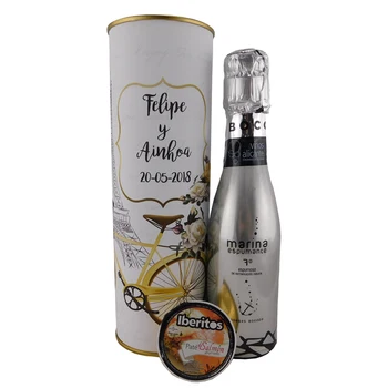 

6 pcs/customized with easy open tin with sparkling wine and Pate Salmon Smoky