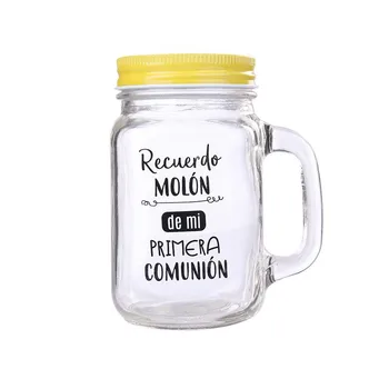 

Lot 20 jars glass with Cane souvenir Molón 1ª Yellow Communion in Cash Box-Details and gifts for weddings, communions