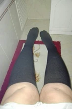 Calcetines largos de compresión para hombre y mujer, medias de compresión deportivas de Color sólido para exteriores