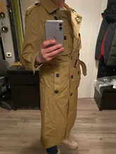 Vee Top-gabardina larga informal para mujer, prendas de vestir con doble botonadura, fajas a la moda, abrigo de oficina, elegante, diseño elegante, color sólido, 902229