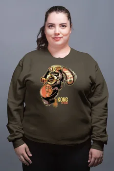 

Angemiel Wear Testereli Kong Atack Green Women Sweatshirts