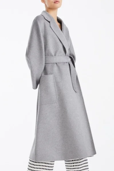 Light Grey Obrix стиль Модное длинное пальто для женщин кашемир высокое качество Теплый Женский Осенний Тренч - Цвет: Light Grey