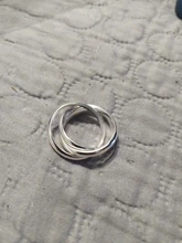 Tamaño 5-10 hermoso regalo de San Valentín joyería de anillo de plata de 3 círculo caliente lindo bastante de boda de moda de color de plata mujer