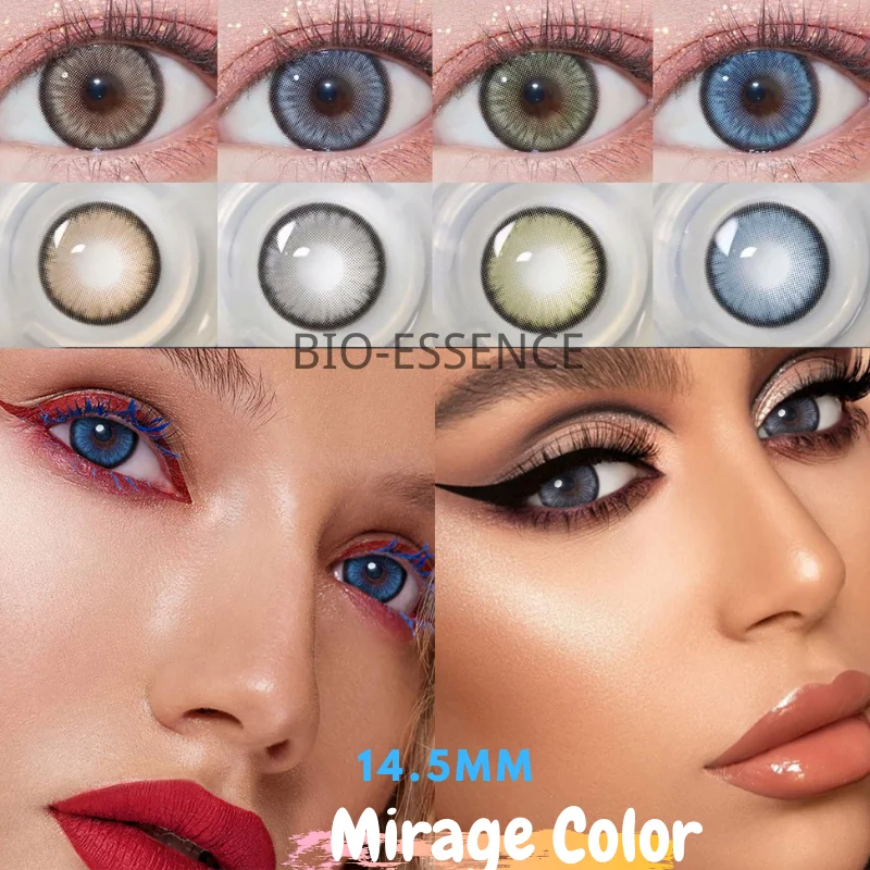 Bio-essence 1Pair Myopia Color Contact Lenses Lens Eyes Lentillas Verdes Naturales With Diopters Fashion | Красота и здоровье