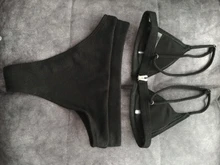 S-XL-Bikini de cintura alta para mujer, traje de baño femenino de tela especial, conjunto de Bikini de dos piezas acanalado, ropa de baño V2328