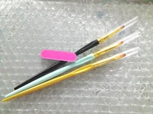 Juego de Herramientas de manicura, trazador de líneas de pintura, brochas de dibujo de flores, lápiz para dibujar pétalos, Gel UV para arte de uñas superior redondo de Metal, 3 uds.