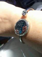 Pulsera de aromaterapia de acero inoxidable, difusor de Aroma, Perfume de medallones, aceites esenciales, pulseras de árbol de la vida