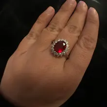 Anillo de princesa de circón azul transparente para mujer, joyería de compromiso para fiesta, adornos para joyas finas, chica y amiga Gif