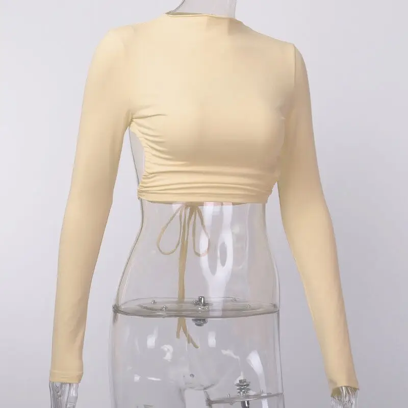 Ucbdb7471fa0a44c2a4e66de54814e93e1 - Sexy Harajuku Open Back  Long Sleeve T-Shirt