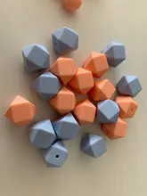 Mabomasticar-Cuentas de dentición hexagonales de 17mm, 10 Uds., grado alimenticio, sin BPA, cuentas de silicona suave, mordedores de bebé, joyería para chupete