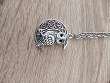 Colgante de búho con cadena de Metal para mujer y hombre, collar de cadena larga, Color Bronce Antiguo, 2 colores