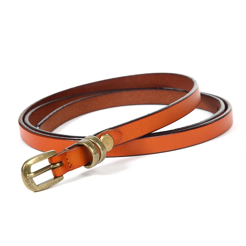 Maikun Genuine Leather Vintage Thin Belt For Women Simple Knotted  Belt Hundred Matching Skirt Waist Chain