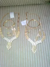 Jiayijiaduo Africana joyería de la boda de oro de Dubai conjuntos de joyería de Color romántico diseño juegos de joyería collar envío de la gota