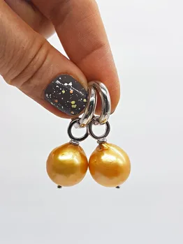 

Earrings handmade natural agate Druse Blue