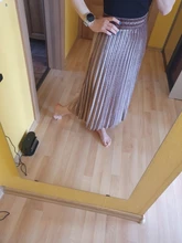 Falda plisada de terciopelo para mujer falda larga clásico informal de cintura alta color gris y coreano para fiesta y escuela 2020