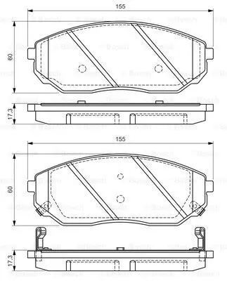 Колодки дисковые передние Kia Sorento 2.4i/3.5i/2.5CRDi 02 BOSCH