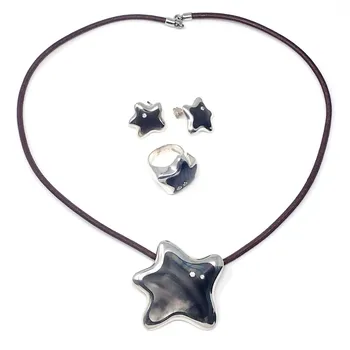 

Set 925 Sterling silver m star zircons ring size 12 [AB9112]