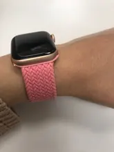 Correa trenzada Solo para Apple Watch, banda de 44mm, 40mm, 38mm, 42mm, pulsera de tela elástica de nailon serie iWatch 3 4 5 Se 6