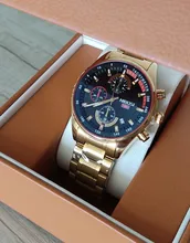 NIBOSI-Pulsera de cuarzo para hombre, reloj masculino impermeable con estilo cronógrafo dorado, de marca de lujo a la moda