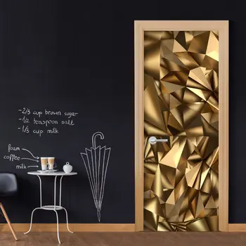 

Mural for port-Photo wallpaper - Golden Geometry I - 90x210 cm