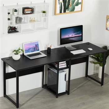 

Double Workstation Desk 78" Dual Desk 2 Person Computer Desk With Storage Extra Large Home Office Desk Writing Desk with Shelf