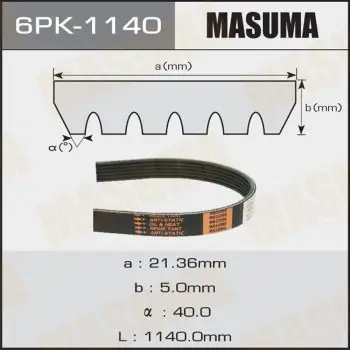 Ремень ручейковый Masuma MASUMA 6PK1140
