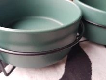 Cuenco de cerámica doble para alimentación de perros y gatos, dispensador de agua con soporte elevado, Gato, producto # P007