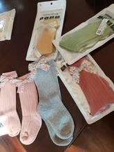 Calcetines de algodón para bebés y niñas, hasta la rodilla, con lazo Floral, suaves, de 0 a 5 años