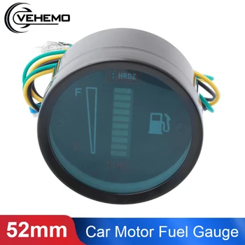 

New 12V/24V Universal Motor Motorcycle 52mm Fuel Meter LED Digital Light Display Car Motorcycle Fuel Level Meter Gauge