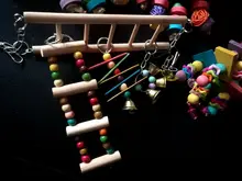 Parrot Toy Swing-Rope Hanging-Ornaments Bird Chew Chew-Toy Wood Plastic Climb Funny Biting