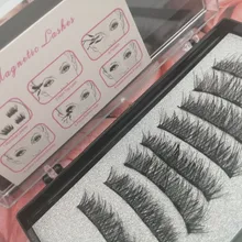 Pestañas postizas magnéticas 3D, 5 imanes, 4 pares, hechas a mano, naturales, de visón Artificial, con pinzas
