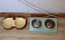 Double Dog Cat Stainless Steel Bowls Splash-proof Pet Food Water Feeder For Dog Puppy