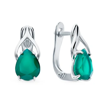 

Silver earrings with agate sunlight sample 925