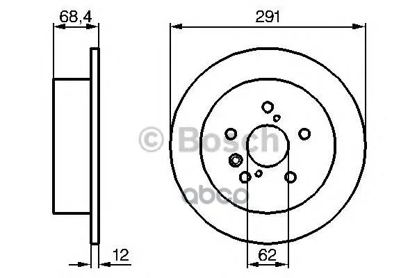 Диск Тормозной Toyota: Avensis Verso 01-, Previa 00-, Tarago Вэн 00-05 Bosch арт. 0986479200