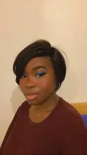 Zafiro corto Pixie pelucas de encaje corte Pixie Peluca de pelo Remy brasileño recto 150% de densidad máquina pelucas de cabello humano para las mujeres